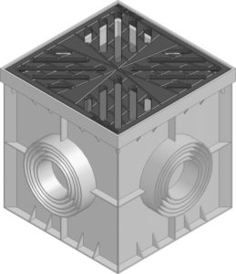 Punktavløp til drensrenne med støpejernsrist