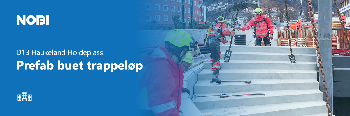 Prefabrikkert buet trappeløp i betong fra NOBI