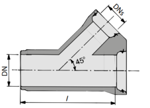 NOBI Basal Grenrør i betong med innstøpt gummipakning - illustrasjon tegning