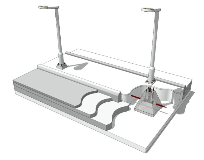 Mastefundament illustrasjon tilkobling lysmast