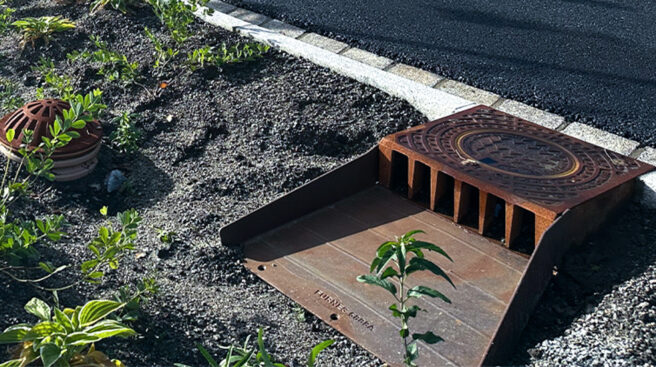 Furnes LOD-Sluk for regnbed - gatemiljøprodukter i støpejern