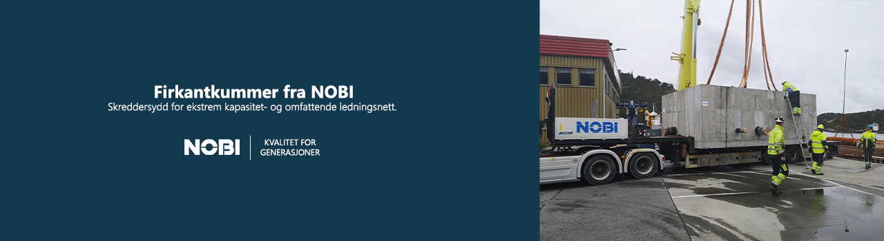 Firkantkum i betong levert til anleggsarbeidere